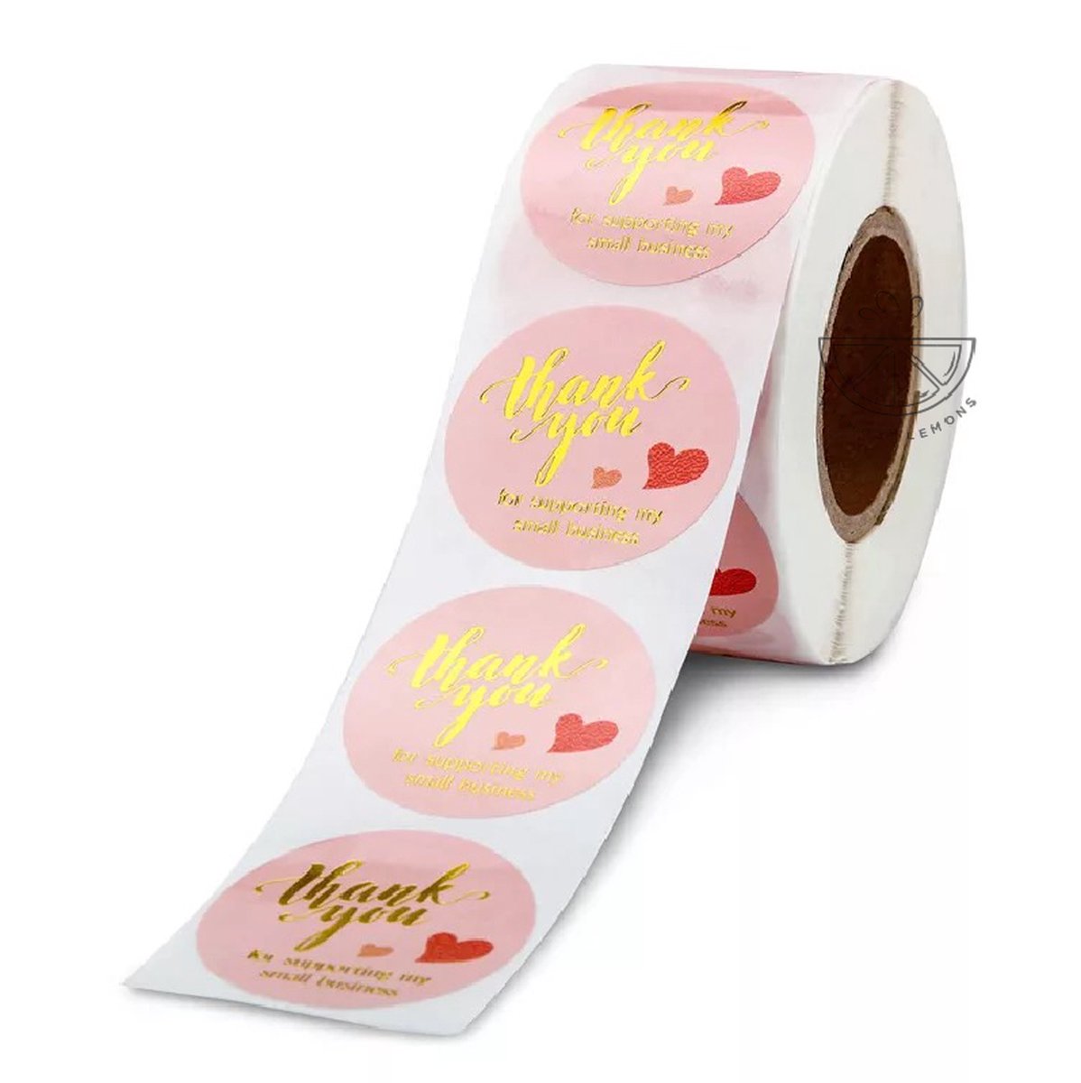 Without Lemons Goud/Roze Thank You For Supporting My Small Business Sluitsticker |Sluitzegel |Envelop | Bedankt | Online Webshop |Small Business | Envelop | Cadeau | Gift |Cadeauzakje|Kado| Chique inpakken| Feest|